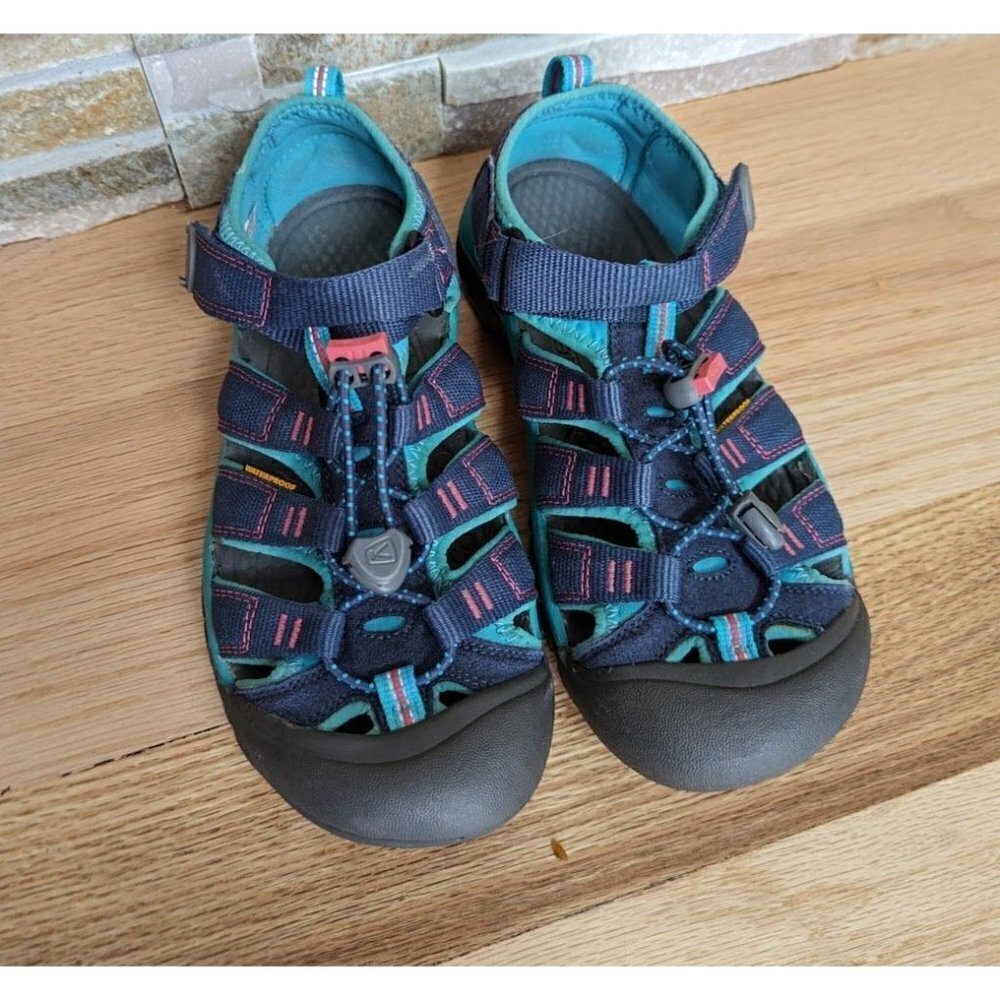 Keen Girl's Newport H2 Hydro Sandals 1012316 Midnight Navy/Baltic Size 4